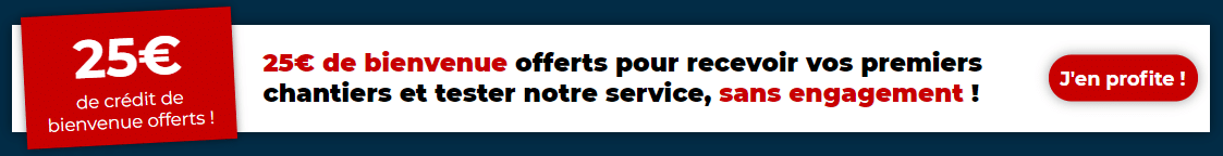 Offre de bienvenue chantiers-moins-chers.com